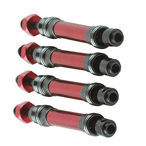 GDZTBS 4-teilige CVD-Antriebswelle aus Metall Vorne und Hinten für Traxxas Slash 4X4 1/10 RC-Auto (Rot) von GDZTBS