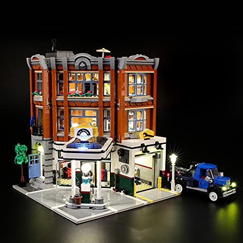 GEAMENT Bausteine Licht-Set für Creator Expert Eckgarage (Corner Garage) Bausteine Modell – Kompatibel mit Lego 10264 (Modell-Set Nicht enthalten) von GEAMENT