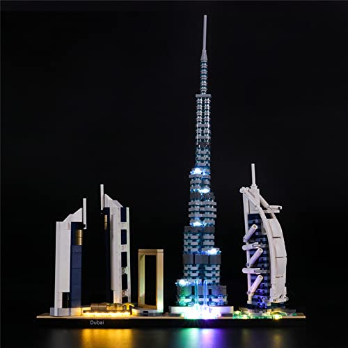 GEAMENT LED-Licht-Set für Architecture Skylines Dubai – kompatibel mit Lego 21052 Bausteine Modell (Lego Set Nicht enthalten) (mit Anleitung) von GEAMENT