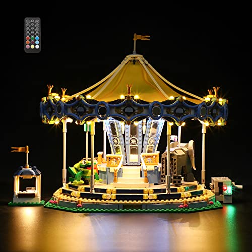 GEAMENT LED Licht-Set (Fernbedienung) Kompatibel mit Lego Karussell Konstruktionsspielzeug (Carousel) - Beleuchtungsset für Creator 10257 (Modell-Set Nicht enthalten) von GEAMENT