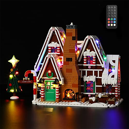 GEAMENT LED Licht-Set (Fernbedienung) Kompatibel mit Lego Lebkuchenhaus (Gingerbread House) - Beleuchtungsset für Creator 10267 (Lego Set Nicht enthalten) von GEAMENT