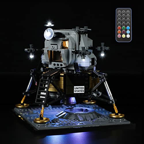 GEAMENT LED Licht-Set (Fernbedienung) Kompatibel mit Lego NASA Apollo 11 Moon Landing Barrier - Beleuchtungsset für Creator 10266 (Lego Set Nicht enthalten) von GEAMENT