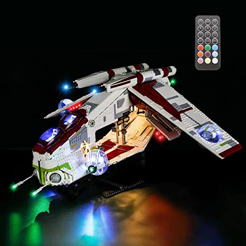 GEAMENT LED Licht-Set (Fernbedienung) Kompatibel mit Lego Republic Gunship - Beleuchtungsset für Star Wars 75309 Baumodell (Modell-Set Nicht enthalten) von GEAMENT