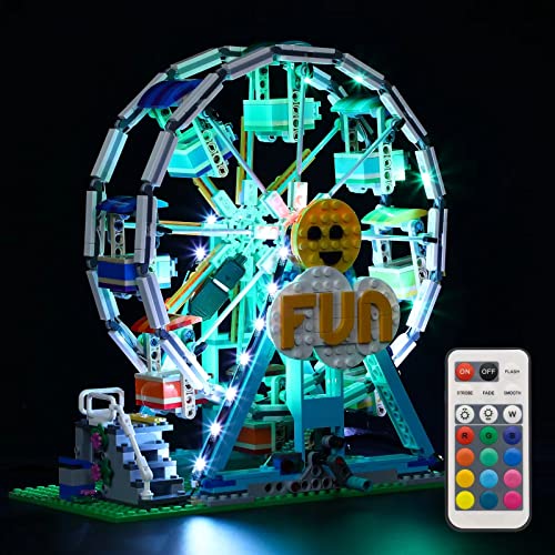 GEAMENT LED Licht-Set (Fernbedienung) Kompatibel mit Lego Riesenrad (Ferris Wheel) - Beleuchtungsset für Creator 31119 Baumodell (Lego Set Nicht enthalten) von GEAMENT