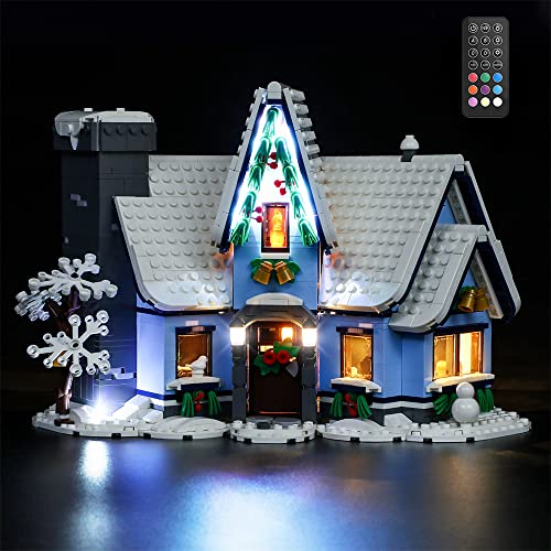 GEAMENT LED Licht-Set (Fernbedienung) Kompatibel mit Lego Winter Village Collections Santas Visit - Beleuchtungsset für Creator 10293 (Lego Set Nicht enthalten) von GEAMENT