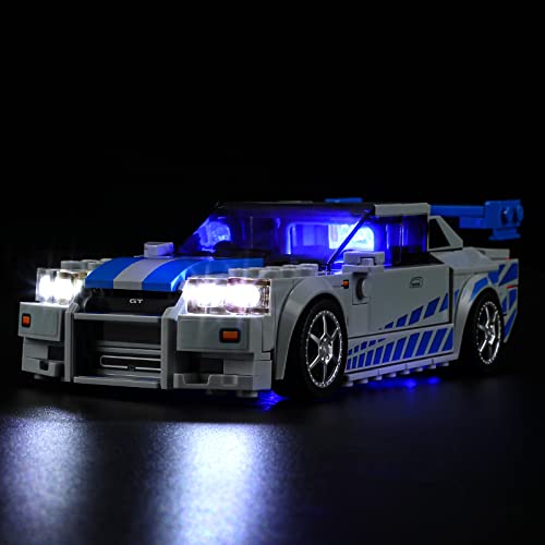 GEAMENT LED Licht-Set Kompatibel mit Lego 2 Fast 2 Furious – Nissan Skyline GT-R (R34) - Beleuchtungsset für Speed Champions 76917 (Lego Set Nicht enthalten) von GEAMENT