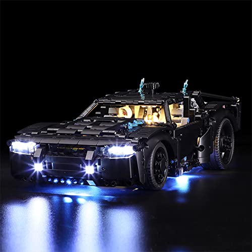 GEAMENT LED Licht-Set Kompatibel mit Lego Batmobile Bausteinen - Beleuchtungsset für Technic 42127 Baumodell (Lego Set Nicht enthalten) von GEAMENT