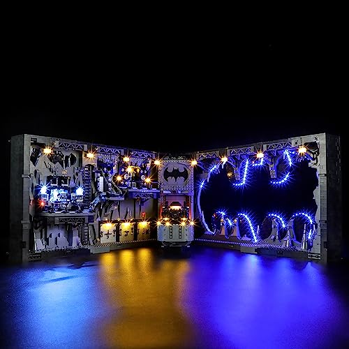 GEAMENT LED Licht-Set Kompatibel mit Lego Bathöhle - Schaukasten (Batcave - Shadow Box) - Beleuchtungsset für 76252 (Modell-Set Nicht enthalten) von GEAMENT