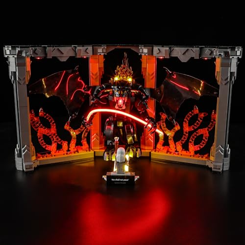 GEAMENT LED Licht-Set Kompatibel mit Lego Der Herr der Ringe Balrog Bücherstütze Icons 10367 Bausteine Modell (Modellsatz Nicht enthalten) von GEAMENT
