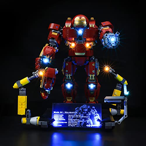 GEAMENT LED Licht-Set Kompatibel mit Lego Der Hulkbuster: Ultron Edition - Beleuchtungsset für 76105 Baumodell (Lego Set Nicht enthalten) von GEAMENT