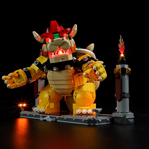 GEAMENT LED Licht-Set Kompatibel mit Lego Der mächtige Bowser (The Mighty Bowser) - Beleuchtungsset für Super Mario 71411 Baumodell (Lego Set Nicht enthalten) von GEAMENT