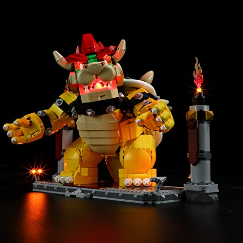 GEAMENT LED Licht-Set Kompatibel mit Lego Der mächtige Bowser (The Mighty Bowser) - Beleuchtungsset für Super Mario 71411 Baumodell (Modell-Set Nicht enthalten) von GEAMENT