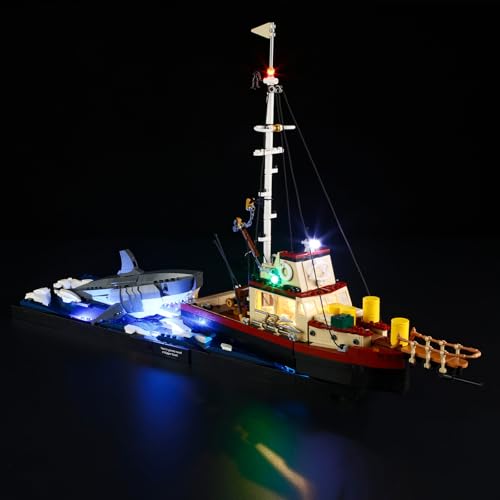 GEAMENT LED Licht-Set Kompatibel mit Lego Der weiße Hai (Jaws) Ideas 21350 Bausteine Modell (Modellsatz Nicht enthalten) von GEAMENT