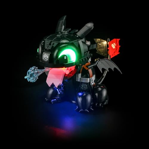 GEAMENT LED Licht-Set Kompatibel mit Lego Drachenzähmen Leicht Gemacht: Ohnezahn Icons 10375 Bausteine Modell (Modellsatz Nicht enthalten) von GEAMENT
