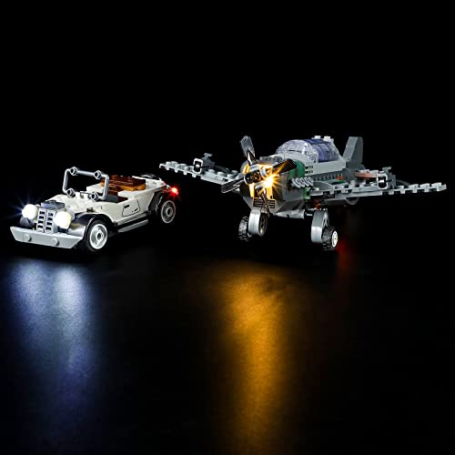 GEAMENT LED Licht-Set Kompatibel mit Lego Flucht vor dem Jagdflugzeug (Fighter Plane Chase) - Beleuchtungsset für Indiana Jones 77012 (Lego Set Nicht enthalten) von GEAMENT