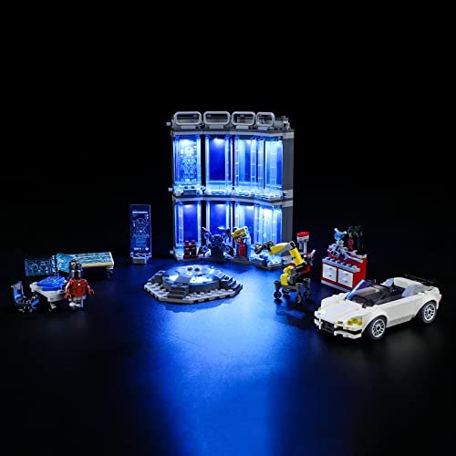 GEAMENT LED Licht-Set Kompatibel mit Lego Iron Mans Werkstatt (Armory) - Beleuchtungsset für 76216 Baumodell (Lego Set Nicht enthalten) von GEAMENT