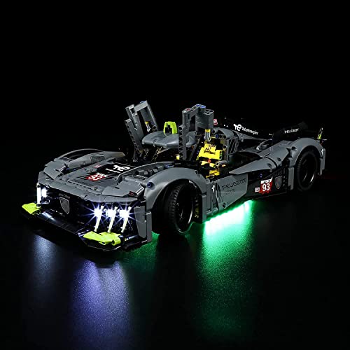 GEAMENT LED Licht-Set Kompatibel mit Lego Peugeot 9X8 24H Le Mans Hybrid Hypercar - Beleuchtungsset für Technic 42156 (Lego Set Nicht enthalten) von GEAMENT