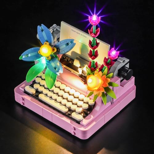 GEAMENT LED Licht-Set Kompatibel mit Lego Schreibmaschine mit Blumen Creator 31169 Bausteine Modell (Modellsatz Nicht enthalten) von GEAMENT