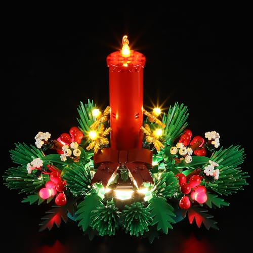 GEAMENT LED Licht-Set Kompatibel mit Lego Weihnachtsgesteck (Christmas Table Decoration) 40743 Bausteine Modell (Modellsatz Nicht enthalten) von GEAMENT
