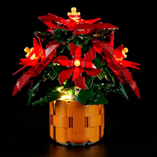 GEAMENT LED Licht-Set Kompatibel mit Lego Weihnachtsstern (Poinsettia) Botanical Collection 10370 Bausteine Modell (Modellsatz Nicht enthalten) von GEAMENT