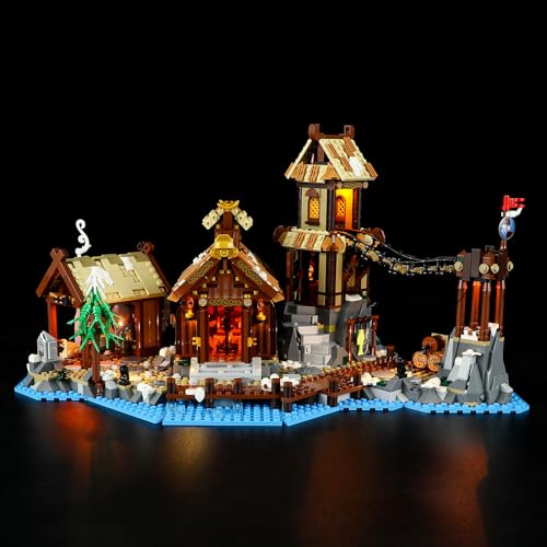 GEAMENT LED Licht-Set Kompatibel mit Lego Wikingerdorf (Viking Village) - Beleuchtungsset für Ideas 21343 (Modellsatz Nicht enthalten) von GEAMENT