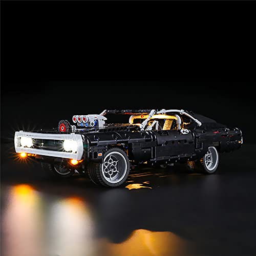 GEAMENT LED-Licht-Set für Dom's Dodge Ladegerät (Dom’s Dodge Charger) – Kompatibel mit Lego Technic Fast & Furious 42111 Rennauto Modell (Lego Set Nicht enthalten) von GEAMENT