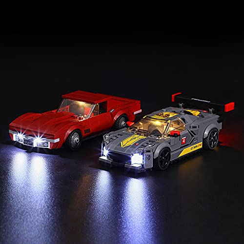 GEAMENT Licht-Set Kompatibel mit Lego Chevrolet Corvette C8.R & 1968 Spielzeugauto - Beleuchtungsset für Speed Champions 76903 (Modell-Set Nicht enthalten) von GEAMENT