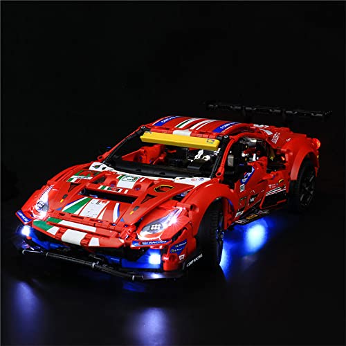 GEAMENT Licht-Set Kompatibel mit Lego Ferrari 488 GTE AF Corse #51" Supersports Car - Beleuchtungsset für Technic 42125 (Lego Set Nicht enthalten) von GEAMENT