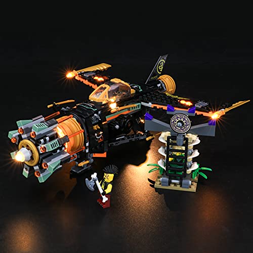 GEAMENT Licht-Set Kompatibel mit Lego NINJAGO Coles Felsenbrecher Flugzeugspielzeug (Boulder Blaster) - Beleuchtungsset für NINJAGO 71736 (Lego Set Nicht enthalten) von GEAMENT