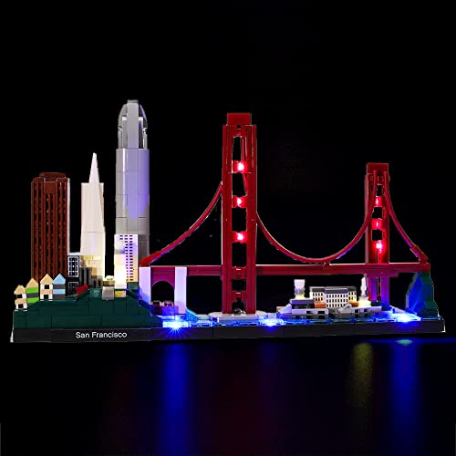GEAMENT Verbesserte Version LED-Licht-Set für Architecture Skyline Collection San Francisco Golden Gate Bridge - Kompatibel mit Lego 21043 Modell (Lego Set Nicht enthalten) von GEAMENT