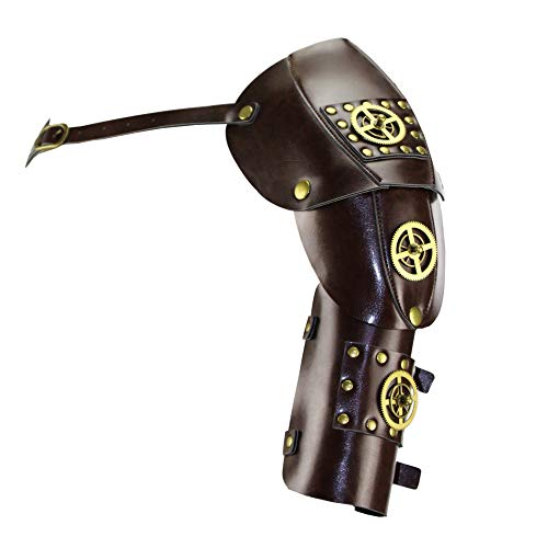 GEARDUKE Herren Kostüm Kunstleder Requisiten Rüstung Schultergurt Kleidung Körper Gürtel Bundle Verkleiden Zubehör Braun, Braun, Adjustable size von GEARDUKE
