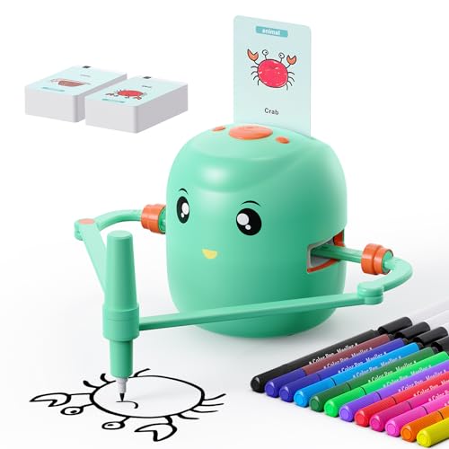 Drawing Robot for Kids,Montessori Educational Painting Toy for 5+ with Voice Interaction&16 Color Pens,Magic Drawing Robot with 100 Learning Word Cards,Ideal Gift for 5+ Year Old Boys Girls (Green) Drawing Robot for Kids,Montessori Educational Painting Toy for 5+ with Voice Interaction&16 Color Pens,Magic Drawing Robot with 100 Learning Word Cards,Ideal Gift for 5+ Year Old Boys Girls (Green) von GEAUH