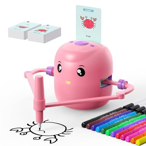 Drawing Robot for Kids,Montessori Educational Painting Toy for 5+ with Voice Interaction&16 Color Pens,Magic Drawing Robot with 100 Learning Word Cards,Ideal Gift for 5+ Year Old Boys Girls (Pink) Drawing Robot for Kids,Montessori Educational Painting Toy for 5+ with Voice Interaction&16 Color Pens,Magic Drawing Robot with 100 Learning Word Cards,Ideal Gift for 5+ Year Old Boys Girls (Pink) von GEAUH