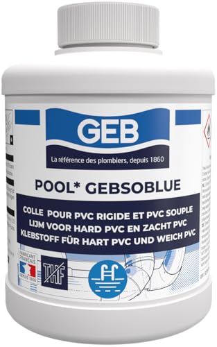 GEB Spezieller PVC-Kleber für Pool, Whirlpool, Bewässerung, Gebsoblue 500 ml, zum Verbinden von Rohrleitungen und Verbindungsstücken aus PVC, ohne THF GEB Spezieller PVC-Kleber für Pool, Whirlpool, Bewässerung, Gebsoblue 500 ml, zum Verbinden von Rohrleitungen und Verbindungsstücken aus PVC, ohne THF von GEB