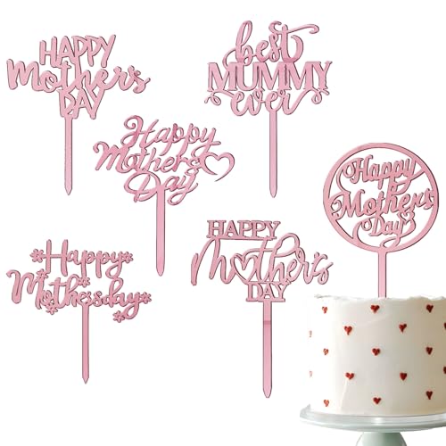 6 Stück Happy Mother's Day Kuchendekoration Acryl Muttertag Tortendeko Cake Topper Tortenaufsätze Geschenke Torten Kuchen Tortenstecker Muffin Tortentopper für Mutter Party Mama deko 6 Stück Happy Mother's Day Kuchendekoration Acryl Muttertag Tortendeko Cake Topper Tortenaufsätze Geschenke Torten Kuchen Tortenstecker Muffin Tortentopper für Mutter Party Mama deko von GEBETTER