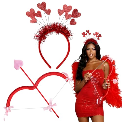 GEBETTER 2 Stück Kostüm Set Amor Bogen Pfeil Herz Haarreif Cupid Bow Love Haarband Geschenk Dekoration Stirnband Mottoparty Haarschmuck Hochzeit Weihnachten Valentinstag Party Cosplay Valentine GEBETTER 2 Stück Kostüm Set Amor Bogen Pfeil Herz Haarreif Cupid Bow Love Haarband Geschenk Dekoration Stirnband Mottoparty Haarschmuck Hochzeit Weihnachten Valentinstag Party Cosplay Valentine von GEBETTER