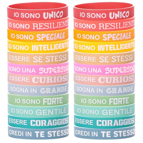 GEBETTER Italienisch 24 Stück Inspirierende Silikonarmbänder Motivierende Silikon Armbänder Motivation Silicone Inspirational Bracelets Motivationsarmbänder Silikonarmband Party Mitgebsel Geschenke GEBETTER Italienisch 24 Stück Inspirierende Silikonarmbänder Motivierende Silikon Armbänder Motivation Silicone Inspirational Bracelets Motivationsarmbänder Silikonarmband Party Mitgebsel Geschenke von GEBETTER