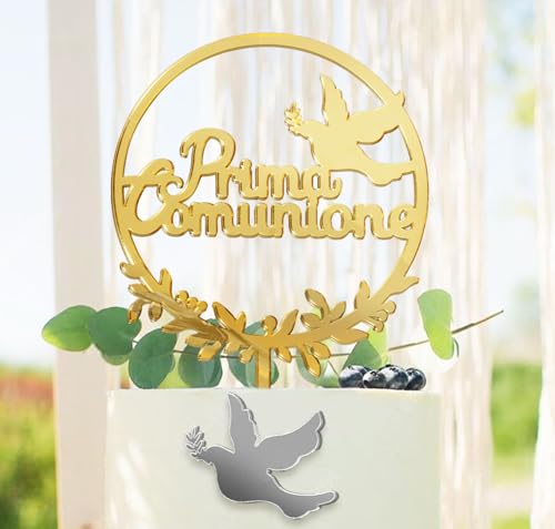 Italienisch Prima Comunione Kuchendekoration Erstkommunion Taube Tortendeko Cake Topper Tortenaufsätze Geschenke Tortentopper für Kommunion Taufe Konfirmation Party deko Italienisch Prima Comunione Kuchendekoration Erstkommunion Taube Tortendeko Cake Topper Tortenaufsätze Geschenke Tortentopper für Kommunion Taufe Konfirmation Party deko von GEBETTER