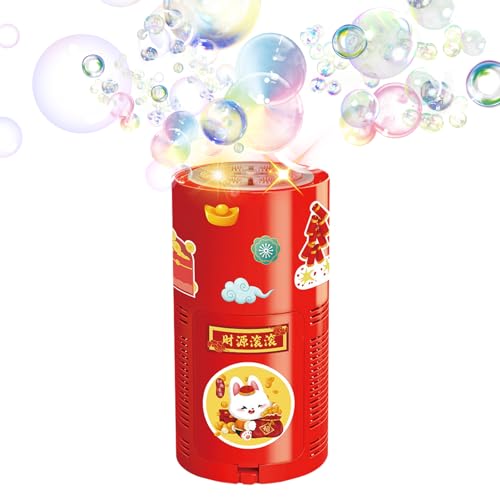 Automatisches Seifenblasen-Spielzeug, Seifenblasen-Maschinen-Spielzeug, Party-Atmosphären-Maker mit zwei Löchern | Automatisches Seifenblasen-Spielzeug mit Licht und Ton, Silvester-Feuerwerk-Blasenmas von GEDOX