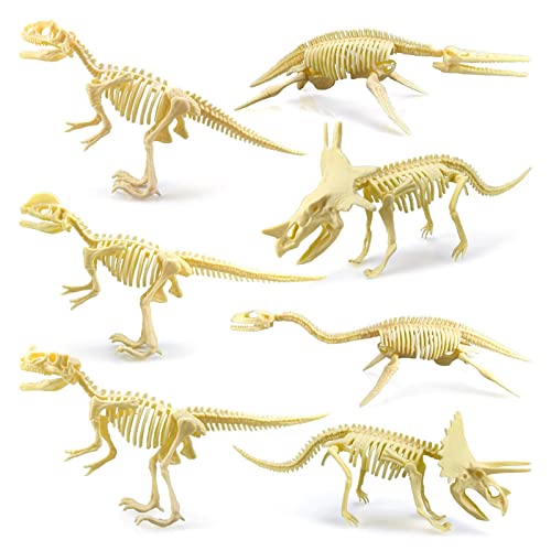 Dinosaurier-Skelett-Handhandwerk – 7-teiliges Puzzles aus Dinosaurierknochen für Erwachsene, Dinosaurier-Skelett-Modell-Puzzle | STEM-Spielzeug für Erwachsene und Kinder, ungiftig von GEDOX