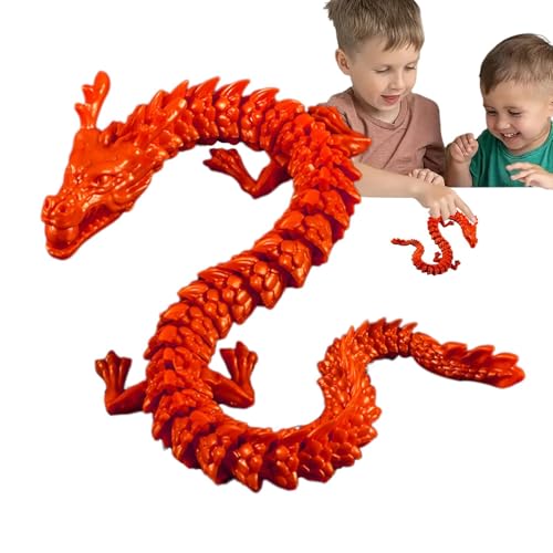 GEDOX Drache, - Flexibles Schreibtischspielzeug für Haustiere, Drache bedruckt, bewegliches -Set, Drachenfiguren, Zappelspielzeug, Heimdekoration von GEDOX