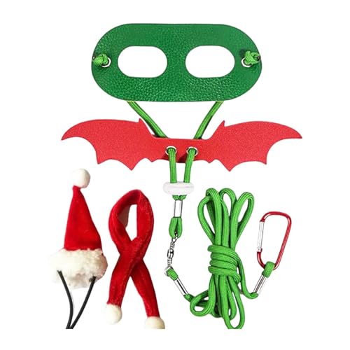 GEDOX Flügel für Eidechsen, Bartdrachengeschirr, Weihnachts-Kostüme mit verstellbaren Flügeln, Festival-Reptilienkostüm mit Hut, Schal, süßes Geschirr für Partys von GEDOX