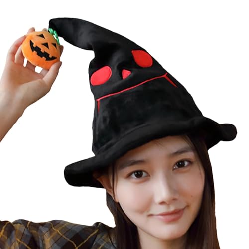 GEDOX Halloween-Hut, Halloween-Hüte für Damen, elektrischer Kürbishut, beleuchteter Hexenhut, Halloween-Kostüm, interaktives Hexenkostüm, wiederverwendbar von GEDOX