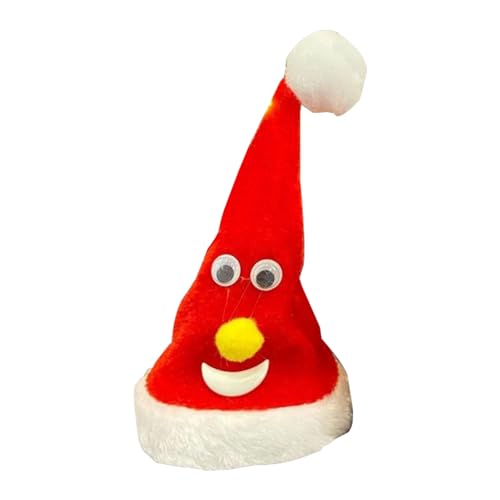 GEDOX Tanzende elektrische Weihnachtsmannmütze | auffälliges Weihnachtsspielzeug 15,2 cm | bewegliches Weihnachts-Plüschtier, weiches Zubehör für Neujahrsfeiern, Partys, von GEDOX
