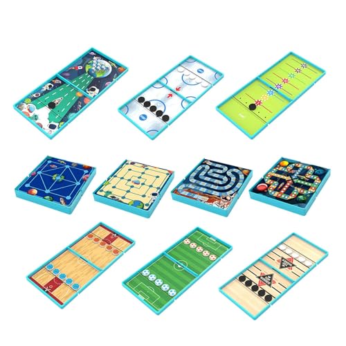 Hockey-Brettspiel mit Schnell-Puck-Brettspiel, faltbares Brettspiel mit Fast Puck, 10-in-1-tragbares interaktives Brettspiel für Eltern und Kinder, tragbarer Tischhockey Hockey-Brettspiel mit Schnell-Puck-Brettspiel, faltbares Brettspiel mit Fast Puck, 10-in-1-tragbares interaktives Brettspiel für Eltern und Kinder, tragbarer Tischhockey von GEDOX