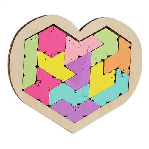 Holzpuzzle, Herzpuzzle, Holzpuzzle, Familienspaß, Herzform, Puzzle, geometrische Formen, geometrisches Puzzle, geometrisches Puzzle von GEDOX