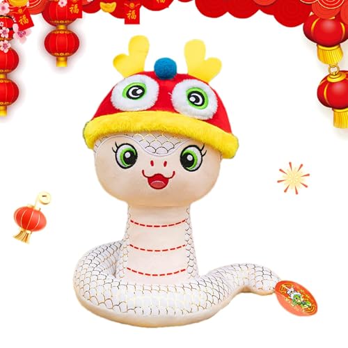 Jahr des Plüschtiers, Schlangen-Plüschtier, chinesisches Neujahrs-Schlangen-Plüschtier, chinesischer Stil, 27,9 cm (11 Zoll), chinesischer Stil, mit niedlichen Ausdrücken für Begleiter von GEDOX