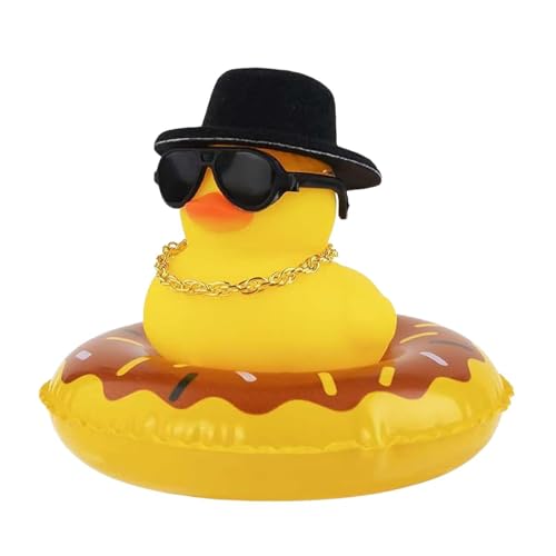Ornamente für Auto, Ente, Auto aus Gummi, Zubehör mit Sonnenbrille, Gummienten für die Badewanne, Badespielzeug, gelbe für die Badewanne und von GEDOX