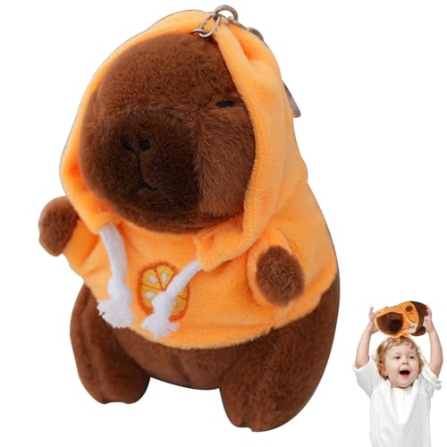 Süßer Capibara-Plüsch-Schlüsselanhänger, Capybara-Plüsch-Schlüsselanhänger, Plüschtier-Schlüsselanhänger, Plüschtiere, Puppenanhänger, Tierspielzeug, Rucksackzubehör für Mädchen, orange, Consulte la von GEDOX