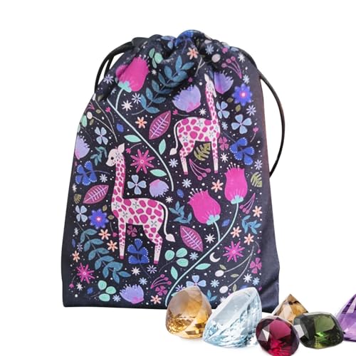 Tarotkartenetui, Tarot-Kartenhalter mit haltbarem Kordelzug, 13 x 18 cm, bestickte Tarot-Tasche für Brettspiele für Tarot-Enthusiasten von GEDOX